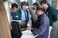 Funcionario SAG junto a Seremi fiscalizan viña 